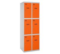 Casier-armoire Simonlocker Desm. 3 Portes 2/6 400 (800) Gr/oran Gris/orange 1800x800x500 - Simonrack