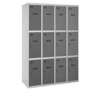 Casier-armoire Simonlocker Desm. 3 Portes 4/12 400 (1600) Gr/an Gris/antracite 1800x1600x500 - Simonrack