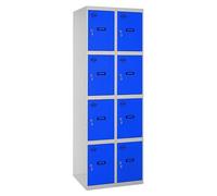 Casier-armoire Simonlocker Desm. 4 Portes 2/8 400 (800) Gr/bl Gris/bleu 1800x800x500 - Simonrack