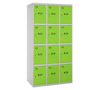 Casier-armoire Simonlocker Desm. 4 Portes 3/12 300 (900) Gr/ve Gris/vert 1800x900x500 - Simonrack