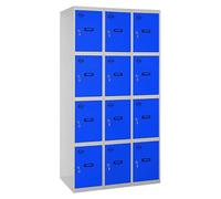 Casier-armoire Simonlocker Desm. 4 Portes 3/12 400 (1200) Gr/bl Gris/bleu 1800x1200x500 - Simonrack