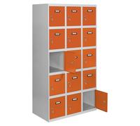 Casier-armoire Simonlocker Desm. 5 Portes 3/15 400 (1200) Gr/oran Gris/orange 1800x1200x500 - Simonrack