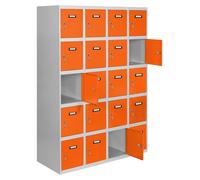Casier-armoire Simonlocker Desm. 5 Portes 4/20 300 (1200) Gr/oran Gris/orange 1800x1200x500 - Simonrack