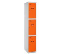 Casier-armoire Simonlocker Prof.dism.3 Porte 1/3 400 In Gr/oran Gris/orange 1800x400x500 - Simonrack