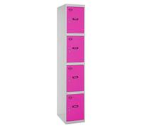 Casier-armoire Simonlocker Prof.dism.4 Porte 1/4 300 In Gr/rs Gris/rose 1800x300x500 - Simonrack