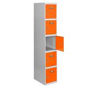 Casier-armoire Simonlocker Prof.dism.5 Porte 1/5 300 In Gr/oran Gris/orange 1800x300x500 - Simonrack