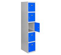 Casier-armoire Simonlocker Prof.dism.5 Porte 1/5 400 In Gr/bl Gris/bleu 1800x400x500 - Simonrack