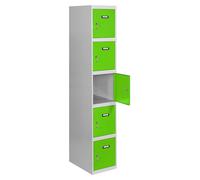 Casier-armoire Simonlocker Prof.dism.5 Porte 1/5 400 In Gr/ve Gris/vert 1800x400x500 - Simonrack