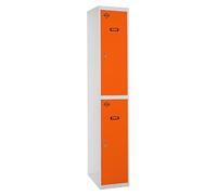 Casier-armoire Simonlocker Prof.dism.tandem 1/2 400 Ini Gr/oran Gris/orange 1800x400x500 - Simonrack