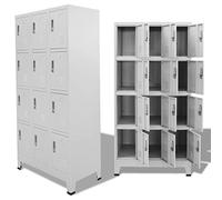 Casier avec 12 compartiments, armoire en métal, armoire de rangement multifonction, pour vestiaires, bureau, école, 90 x 45 x 180 cm