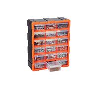Casier de rangement à tiroirs SucceBuy 18 tiroirs - PP - Noir et orange - 38x16x47 cm - MJ10506