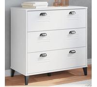 Casier de rangement Blanc - Commode VIKEN blanc bois d'ingénierie 80x40x80 cm A16449