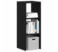 Casier de rangement Noir - Bibliothèque empilable chêne noir 30x30x80 cm bois d'ingénierie A17502