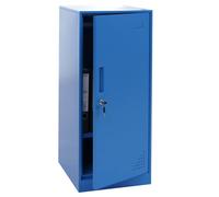 Casier HWC-P63, casier coffre-fort armoire à casiers porte tringle à vêtements, 90 x 38 x 45 cm acier bleu