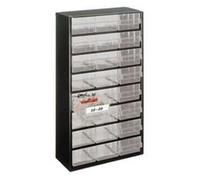 Casier métallique - RAACO - 1224-02 - 24 tiroirs - Gris transparent - 552x306x150mm