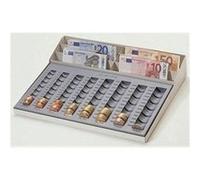 Wedo Plateau de comptage 160958049 – Monnayeur avec compartiment pour billets, gris