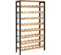 Casiers à vin 48 bouteilles, casiers à vin en fer à 8 niveaux avec plateau en bois, étagères de rangement pour vin autoportantes, pour garde-manger, cave, bar, salle à manger, 66 cm x 23,5 cm x 119 cm
