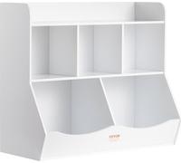 Casiers de rangement en bois pour enfants, organiseur de rangement pour jouets avec étagère, armoire de rangement en bois à 5 casiers, étagère pour livres et jouets d'enfants pour chambre d'enfants, s