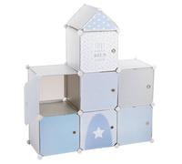 Atmosphera - Meuble de rangement Château - 7 cases, 96x109 cm - Bleu