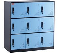Casiers métalliques pour employés, armoire de rangement à 9 portes avec fente pour carte, casiers pour employés avec clés, capacité de charge de 30 kg, casiers de rangement pour le bureau, la maison,