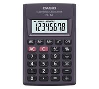 Casio Calculatrice de poche HL-4A – Écran 8 chiffres – Piles – Anthracite