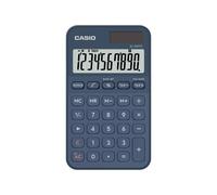 Casio Calculatrice de poche SL-310YC - 10 chiffres - Grand écran - Etui de protection inclus - Bleu Marine
