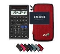 Casio fx-82 Solar II avec Housse de Protection WYNGS incluse Rouge - Calculatrice Scientifique - Pack de Base