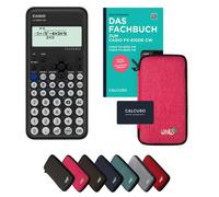 Casio fx-82DE CW avec housse de protection Rose et manuel (96 pages, DIN A5) - Calculatrice scientifique - Smart Set