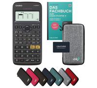 Casio fx-82DE X avec housse de protection Gris clair et manuel (80 pages, DIN A5) - Calculatrice scientifique - Smart Set