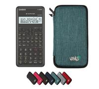 Casio fx-82MS 2nd Edition avec Housse de Protection WYNGS Incluse Turquoise - Calculatrice Scientifique - Pack de Base