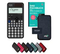Casio fx-85DE CW avec housse de protection Bleu et manuel (96 pages, DIN A5) - Calculatrice scientifique - Smart Set
