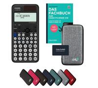 Casio fx-85DE CW avec housse de protection Gris clair et manuel (96 pages, DIN A5) - Calculatrice scientifique - Smart Set