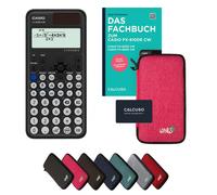 Casio fx-85DE CW avec housse de protection Rose et manuel (96 pages, DIN A5) - Calculatrice scientifique - Smart Set