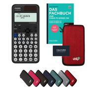 Casio fx-85DE CW avec housse de protection Rouge et manuel (96 pages, DIN A5) - Calculatrice scientifique - Smart Set