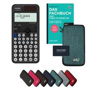 Casio fx-85DE CW avec housse de protection Turquoise et manuel (96 pages, DIN A5) - Calculatrice scientifique - Smart Set