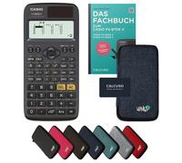 Casio fx-85DE X avec housse de protection Bleu et manuel (80 pages, DIN A5) - Calculatrice scientifique - Smart Set