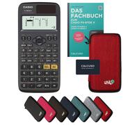 Casio fx-85DE X avec housse de protection Rouge et manuel (80 pages, DIN A5) - Calculatrice scientifique - Smart Set