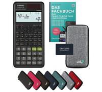 Casio fx-87DE Plus 2nd edition avec housse de protection Gris clair et manuel (48 pages, DIN A5) - Calculatrice scientifique - Smart Set