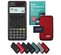 Casio fx-87DE Plus 2nd edition avec housse de protection Rouge et manuel (48 pages, DIN A5) - Calculatrice scientifique - Smart Set