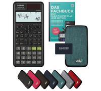 Casio fx-87DE Plus 2nd edition avec housse de protection Turquoise et manuel (48 pages, DIN A5) - Calculatrice scientifique - Smart Set
