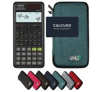 Casio fx-87DE Plus 2nd Edition avec Housse de Protection WYNGS incluse Turquoise - Calculatrice Scientifique - Pack de Base