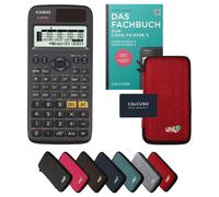 Casio fx-87DE X avec housse de protection Rouge et manuel (80 pages, DIN A5) - Calculatrice scientifique - Smart Set