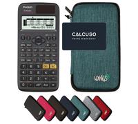 Casio fx-87DE X ClassWiz avec Housse de Protection WYNGS incluse Turquoise - Calculatrice Scientifique - Pack de Base
