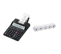 Casio HR-150RCE Calculatrice Imprimante & Genie 5 Rouleaux de Recharge pour calculatrices à Impression et caisses enregistreuses 100% sans Bois Blanc 57 x 12 mm