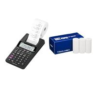 Casio HR8RCE Calculatrice Imprimante Semi Professionnelle Noir & P 5825 E Papier rechenmaschine Cordon de Rouleau de Papier Convient 8tec HR et Calculatrice 8rce HR Imprimer