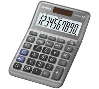 Casio Calculatrice de bureau MS-100F 10 chiffres pile et solaire Argent
