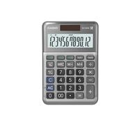 CASIO MS-120FM Kleiner Tischrechner, großes Display, 12-stellig, Alu-Design | 12-stelliges großes Display, Steuerberechnung, Cost-Sell-Margin, Aluminiumfront, Vorzeichenwechsel, Solar-/Batteriebetrieb.