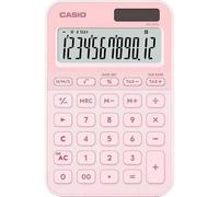 Casio Calculatrice de bureau MS-20YC 12 chiffres panneau solaire et pile rose clair