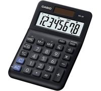 Casio Calculatrice bureau MS-8F – 8 chiffres, taxe & conversion devise, solaire/piles, noir