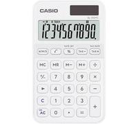 Casio Calculatrice de poche SL-310YC 10 chiffres Grand écran Solaire/pile Blanc
